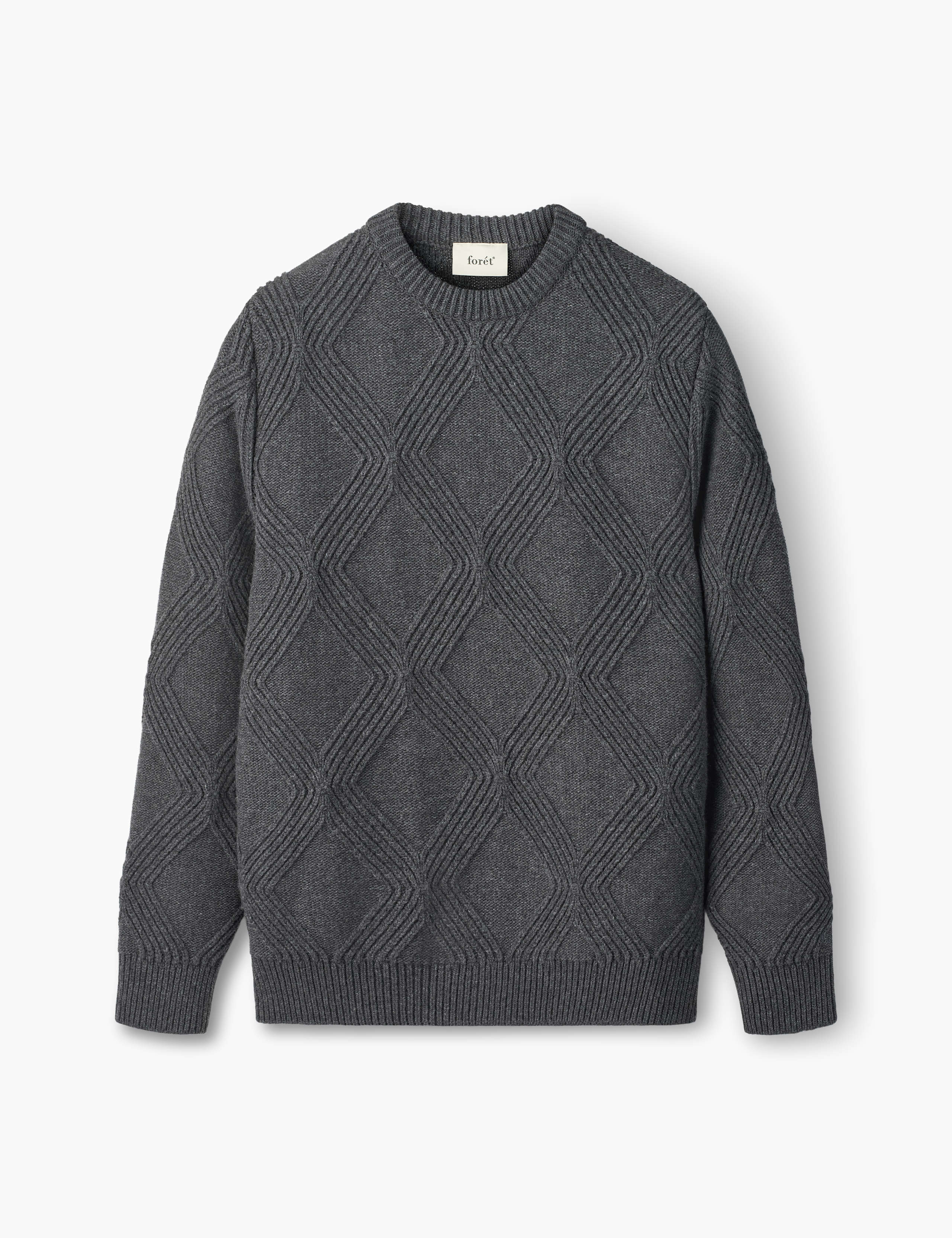 LINE CABLE KNIT - DARK GREY MÉLANGE