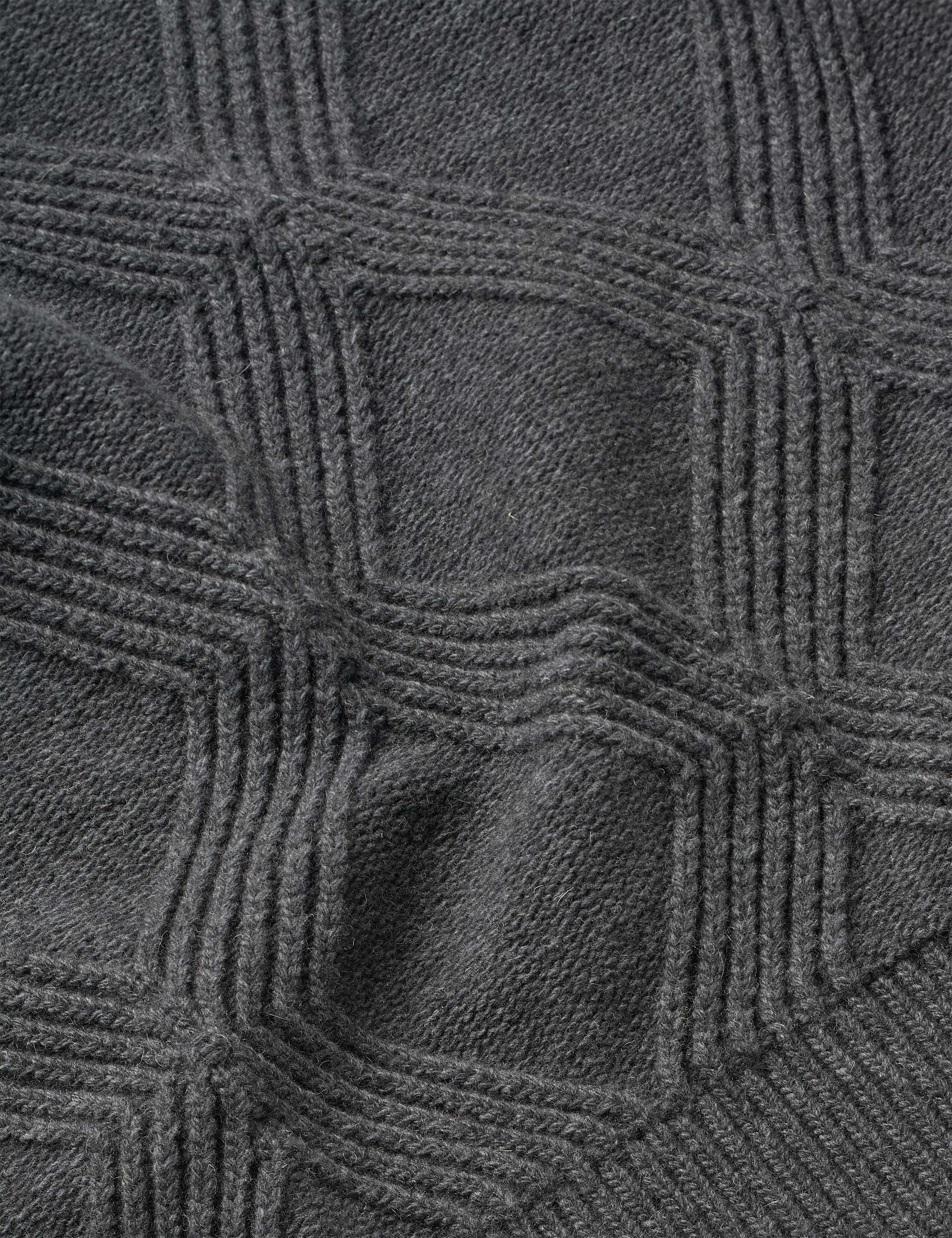 LINE CABLE KNIT - DARK GREY MÉLANGE