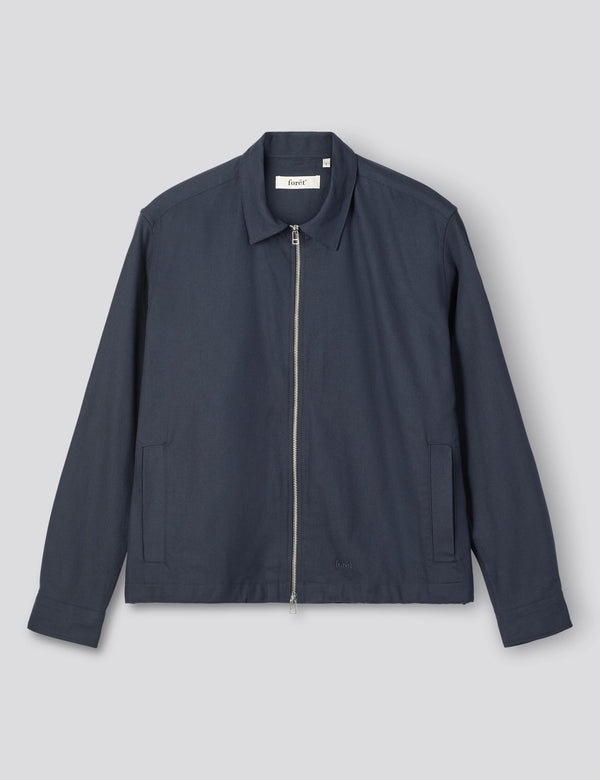 LOFT ZIP TWILL SHIRT - NAVY