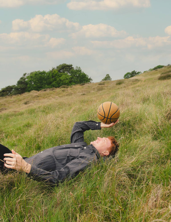 LUNAR RELAXED FIT TEXTURED OVERSHIRT - BLACK STRIPE