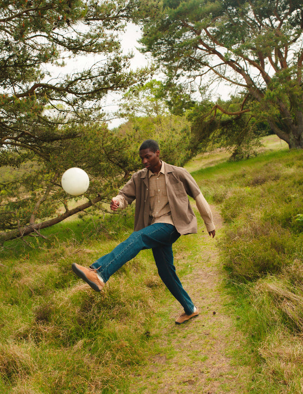 LUNAR RELAXED FIT TEXTURED OVERSHIRT - KHAKI CHECK