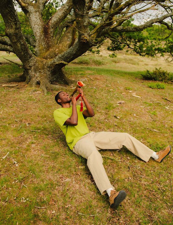 CAMP T-SHIRT - MOSS GREEN/LIGHT GREEN