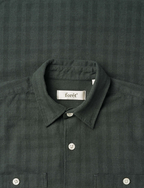LUNAR RELAXED FIT BOUCLÉ SHIRT - DARK GREY CHECK