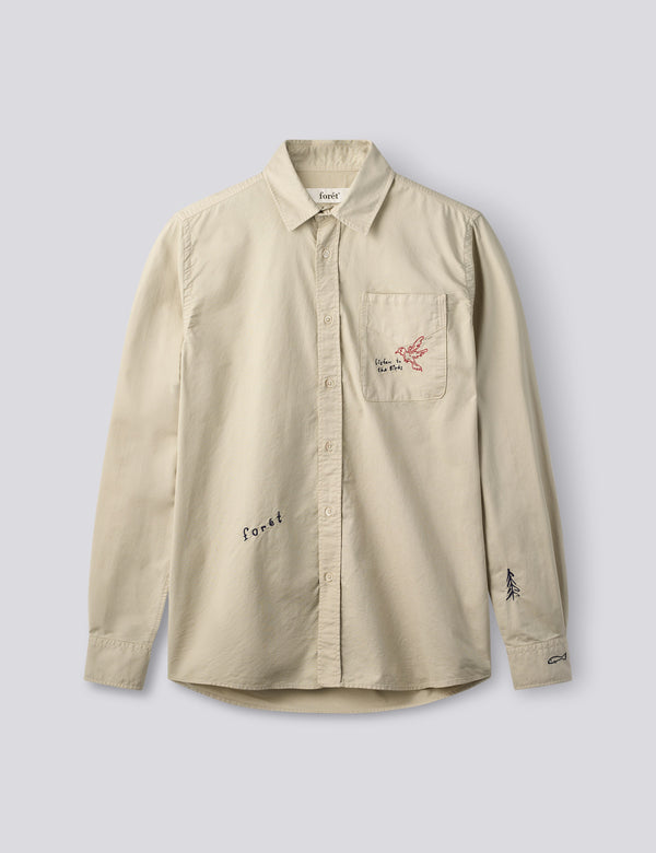 MAPLE EMBROIDERY OXFORD SHIRT - OAT