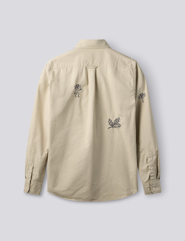 MAPLE EMBROIDERY OXFORD SHIRT - OAT