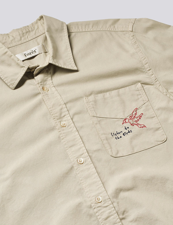 MAPLE EMBROIDERY OXFORD SHIRT - OAT