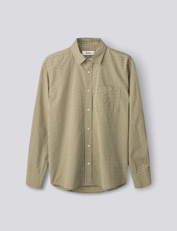 MAPLE POPLIN SHIRT - ARMY/CLOUD