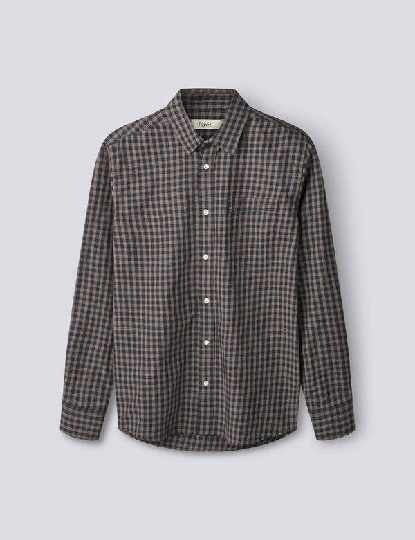 MAPLE POPLIN SHIRT - NAVY/RED