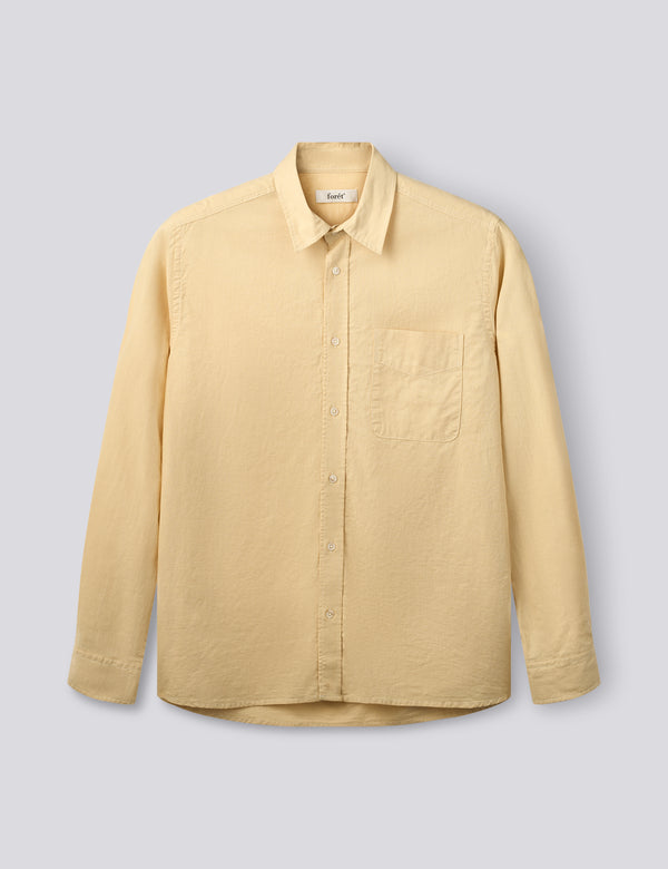 MAPLE REGULAR FIT LINEN SHIRT - VINTAGE YELLOW