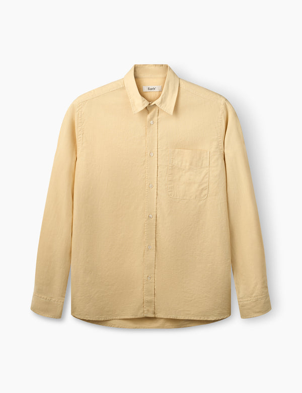 MAPLE REGULAR FIT LINEN SHIRT - VINTAGE YELLOW
