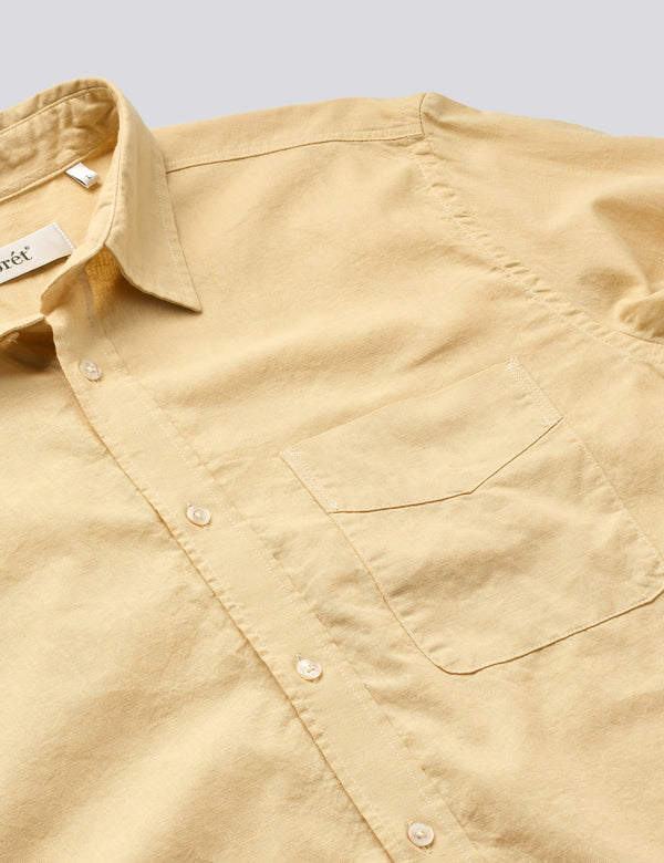 MAPLE REGULAR FIT LINEN SHIRT - VINTAGE YELLOW