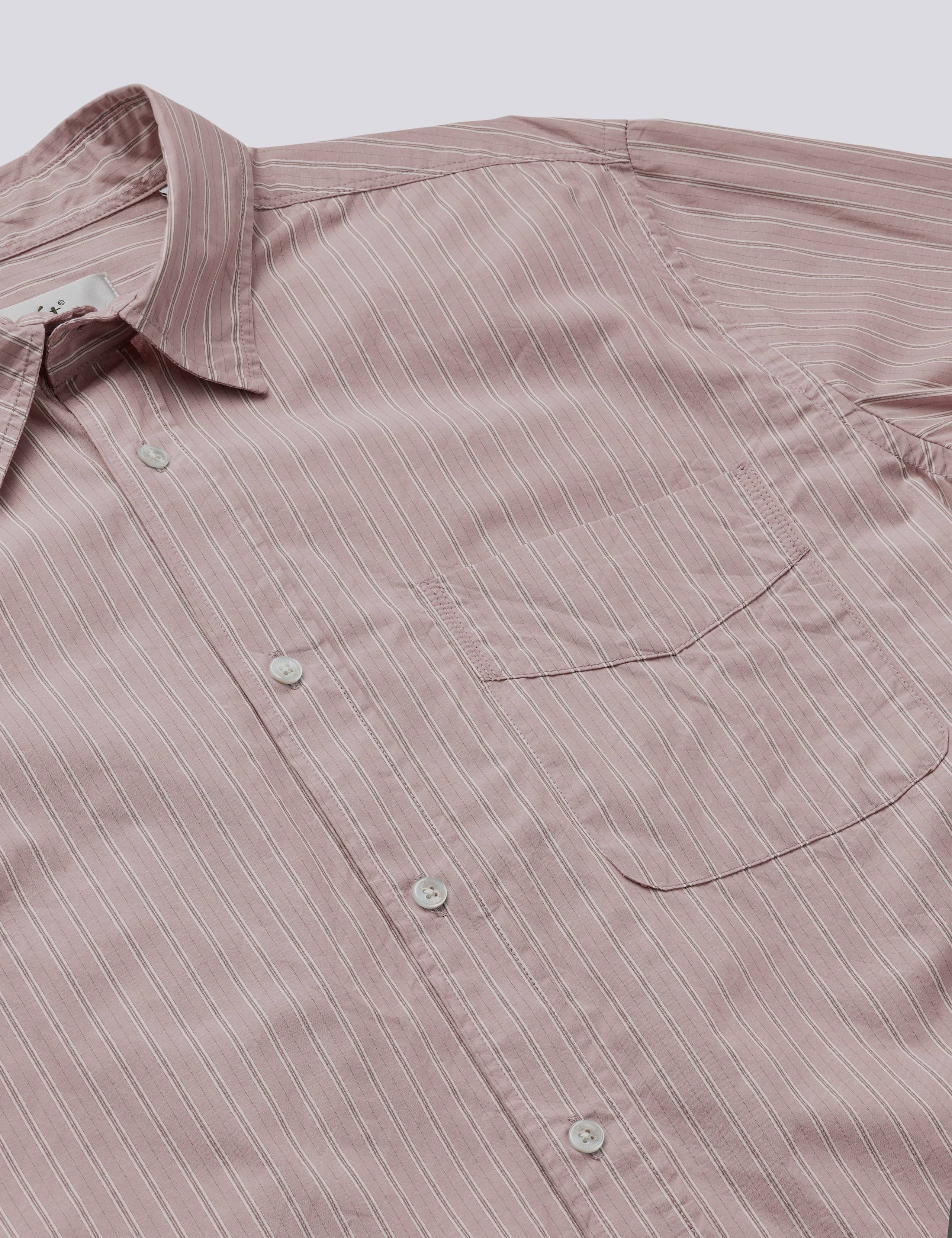 MAPLE REGULAR FIT POPLIN SHIRT - ROSE CLAY STRIPE – foret