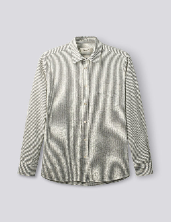 MAPLE REGULAR FIT SEERSUCKER SHIRT - LIGHT BLUE/STRIPE