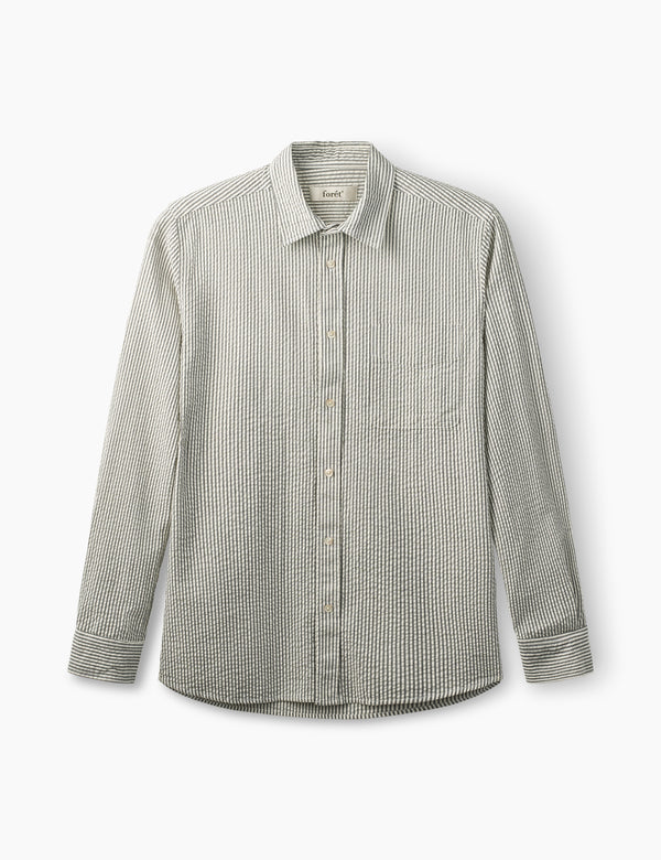 MAPLE REGULAR FIT SEERSUCKER SHIRT - LIGHT BLUE/STRIPE