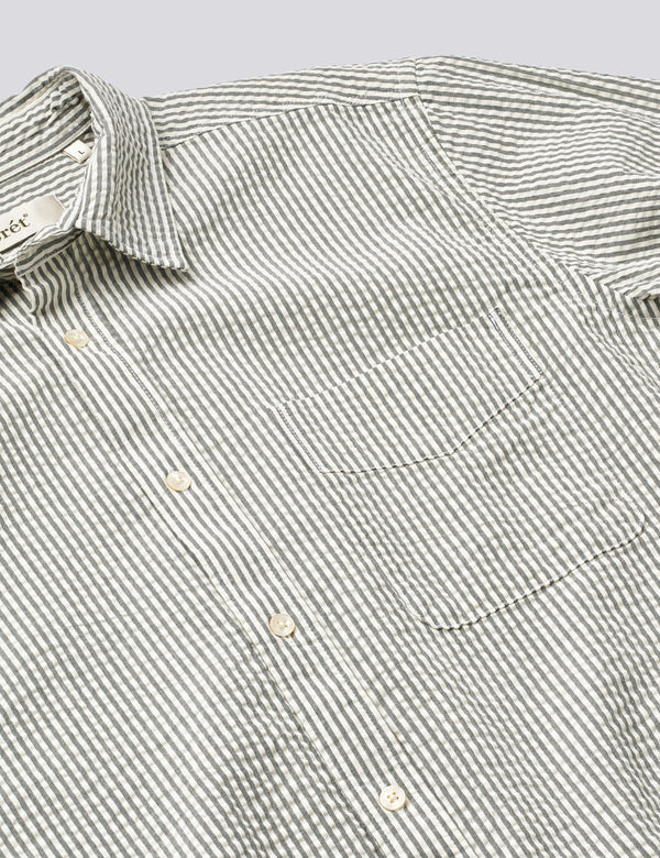 MAPLE REGULAR FIT SEERSUCKER SHIRT - LIGHT BLUE/STRIPE