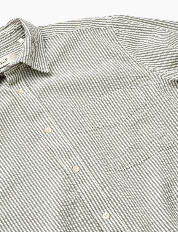 MAPLE REGULAR FIT SEERSUCKER SHIRT - LIGHT BLUE/STRIPE