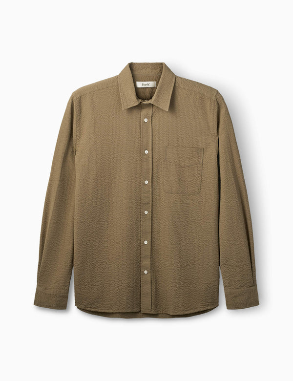 MAPLE REGULAR FIT SEERSUCKER SHIRT - STONE