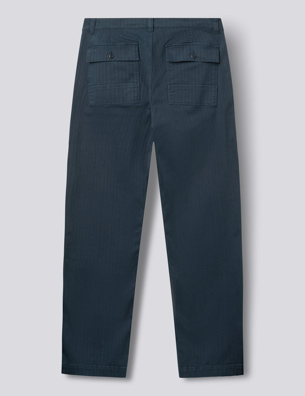 MOSS RELAXED FIT HERRINGBONE PAINTER PANTS - NAVY