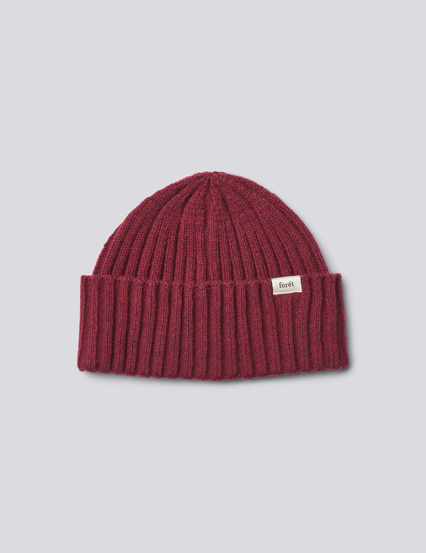 MOULINE RIB BEANIE - SUMAC RED