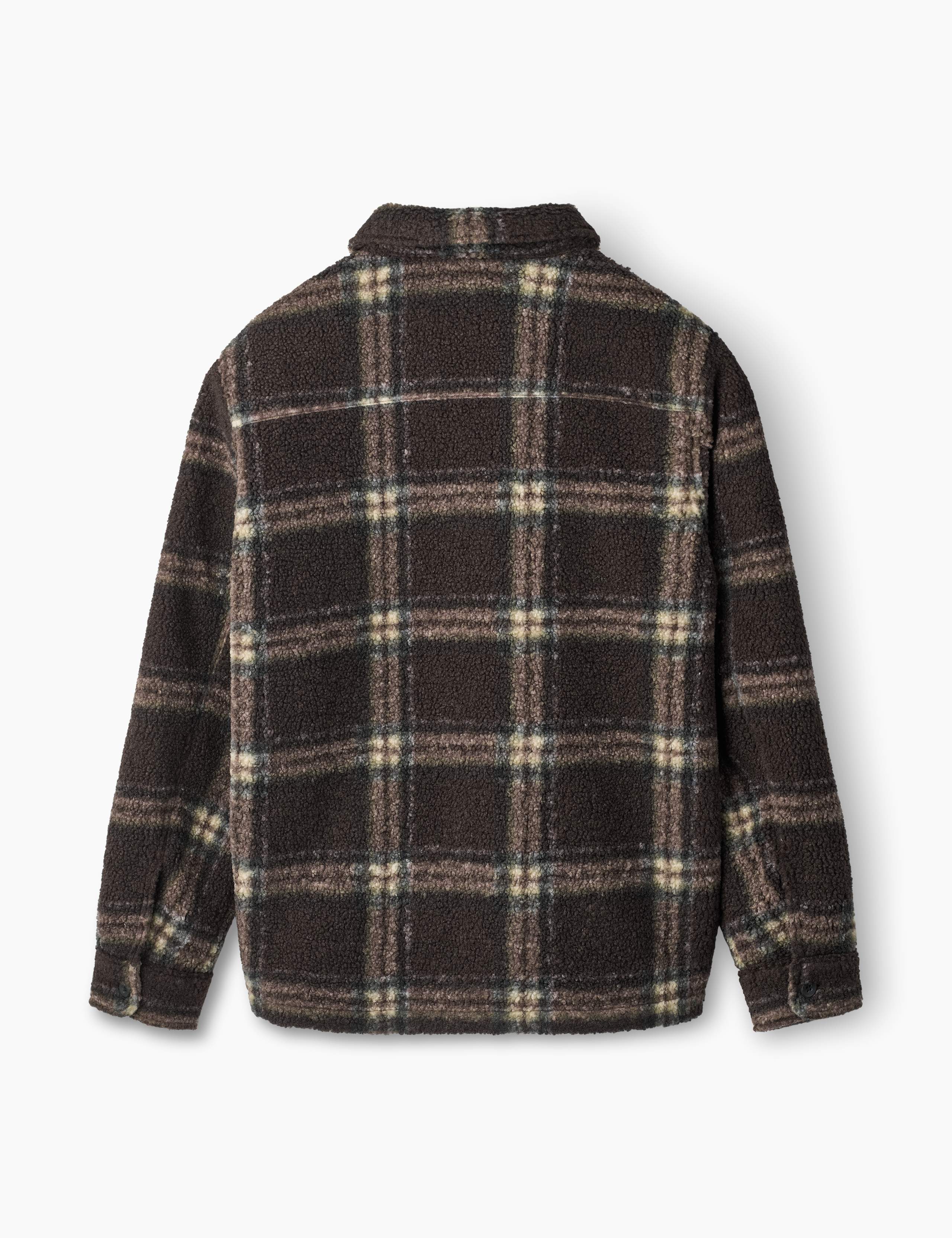 CABIN ZIP FLEECE - BROWN/CHECK