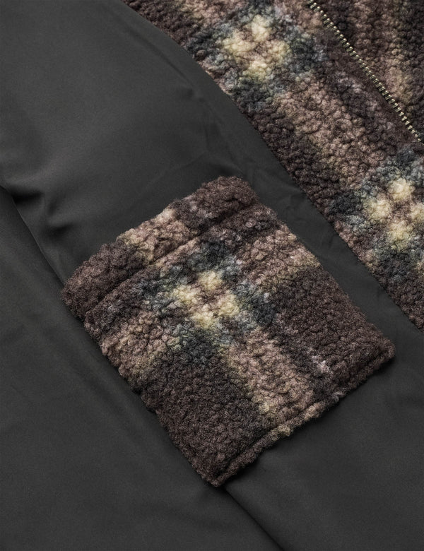 CABIN ZIP FLEECE - BROWN/CHECK