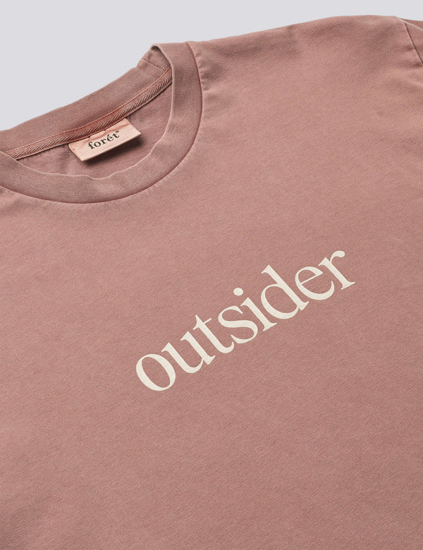 OUTSIDER PIGMENT DYE T-SHIRT - ROSE CLAY
