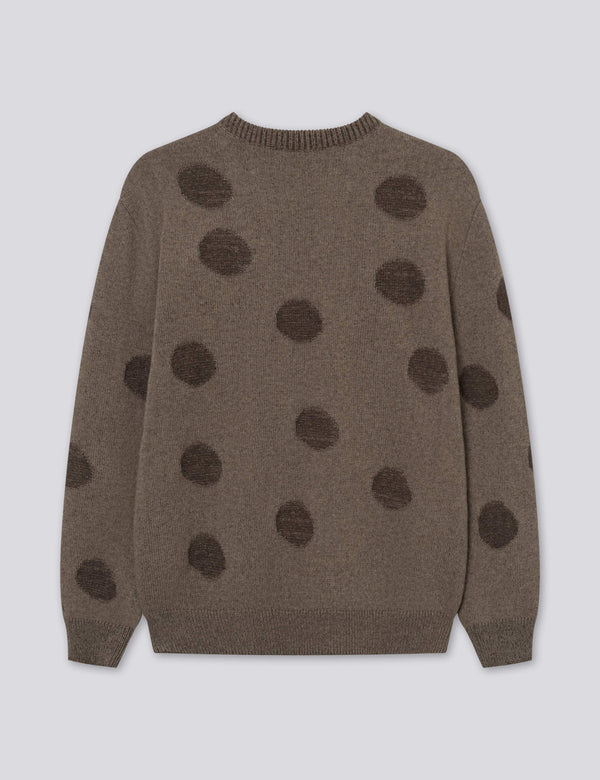 CIRCLE JACQUARD KNIT - COLD BROWN