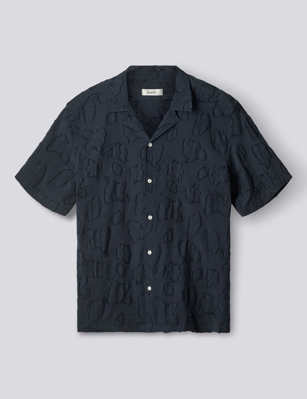 PEER JACQUARD REGULAR FIT SHIRT - NAVY