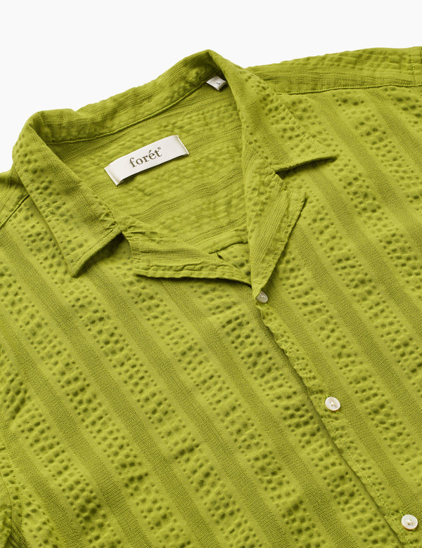 PEER JACQUARD STRIPE REGULAR FIT SS SHIRT - MOSS