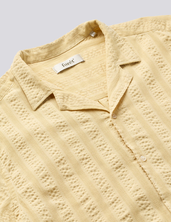 PEER JACQUARD STRIPE REGULAR FIT SS SHIRT - VINTAGE YELLOW