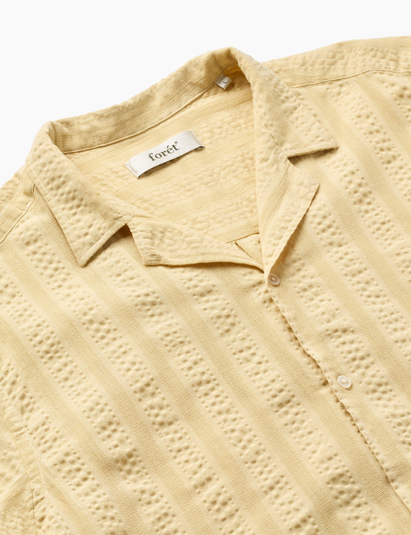 PEER JACQUARD STRIPE REGULAR FIT SS SHIRT - VINTAGE YELLOW