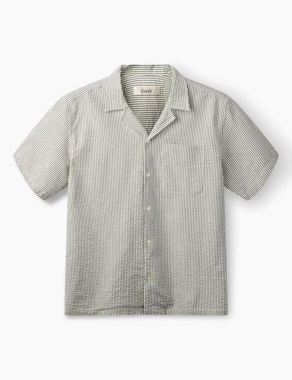PEER SEERSUCKER REGULAR FIT SS SHIRT - LIGHT BLUE/STRIPE