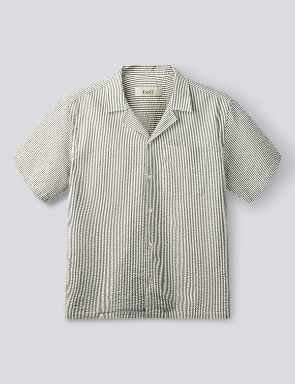 PEER SEERSUCKER REGULAR FIT SS SHIRT - LIGHT BLUE/STRIPE