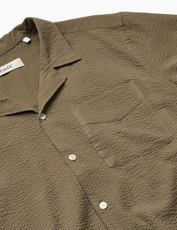 PEER SEERSUCKER REGULAR FIT SS SHIRT - STONE
