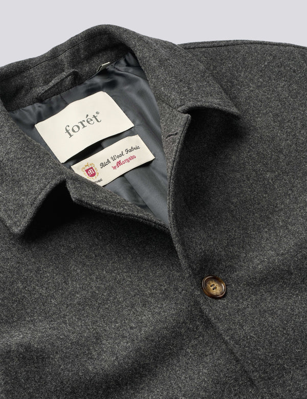 PINE WOOL COAT - DARK GREY MELANGE