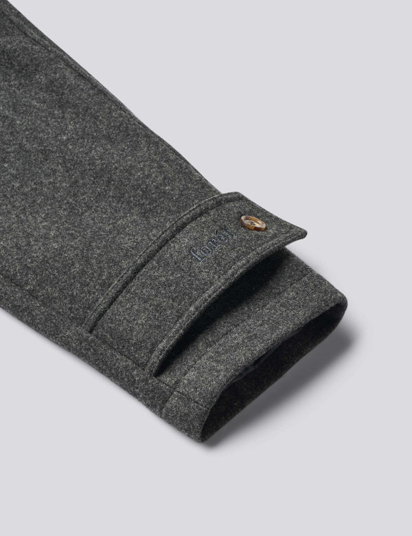 PINE WOOL COAT - DARK GREY MELANGE