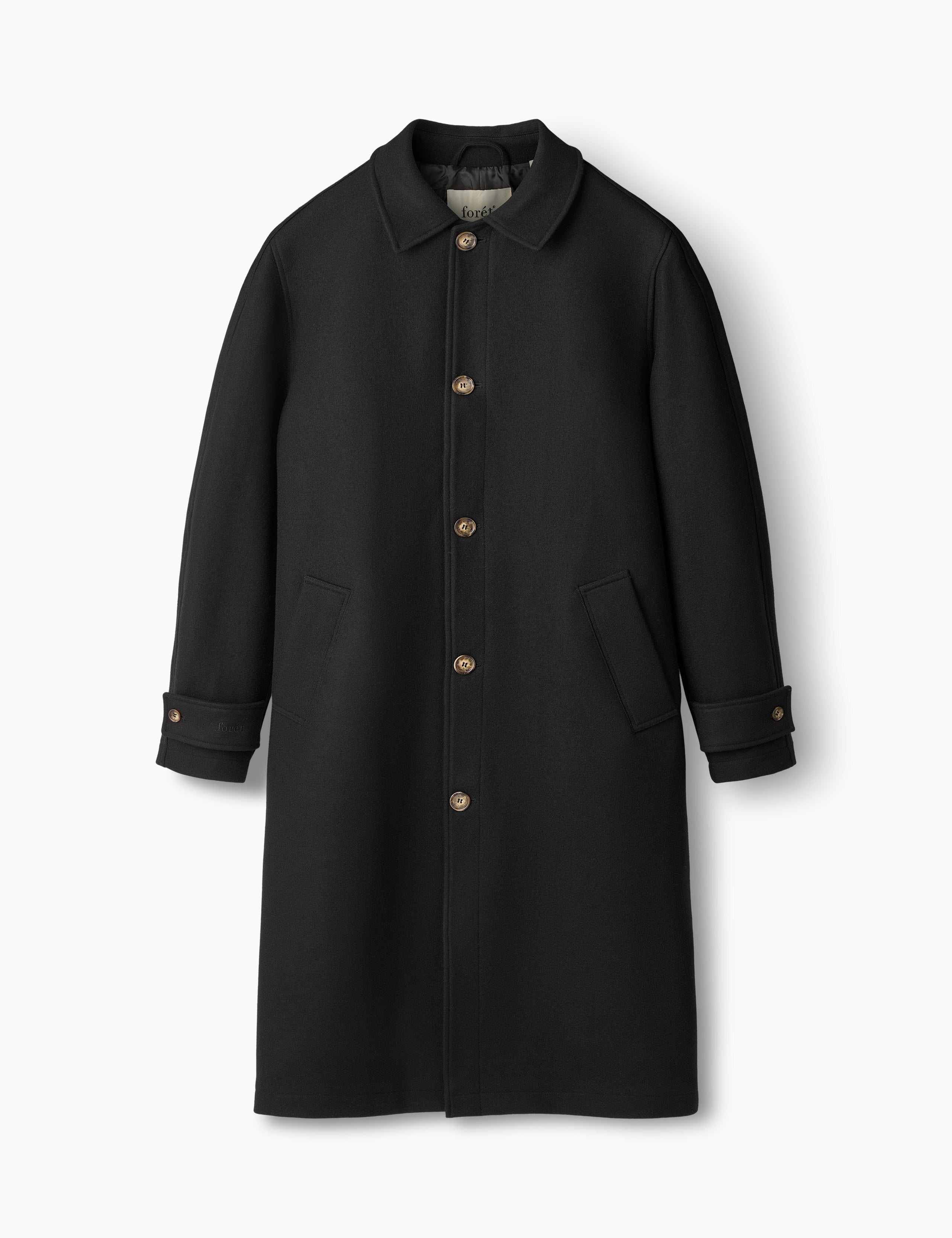 PINE WOOL COAT - BLACK