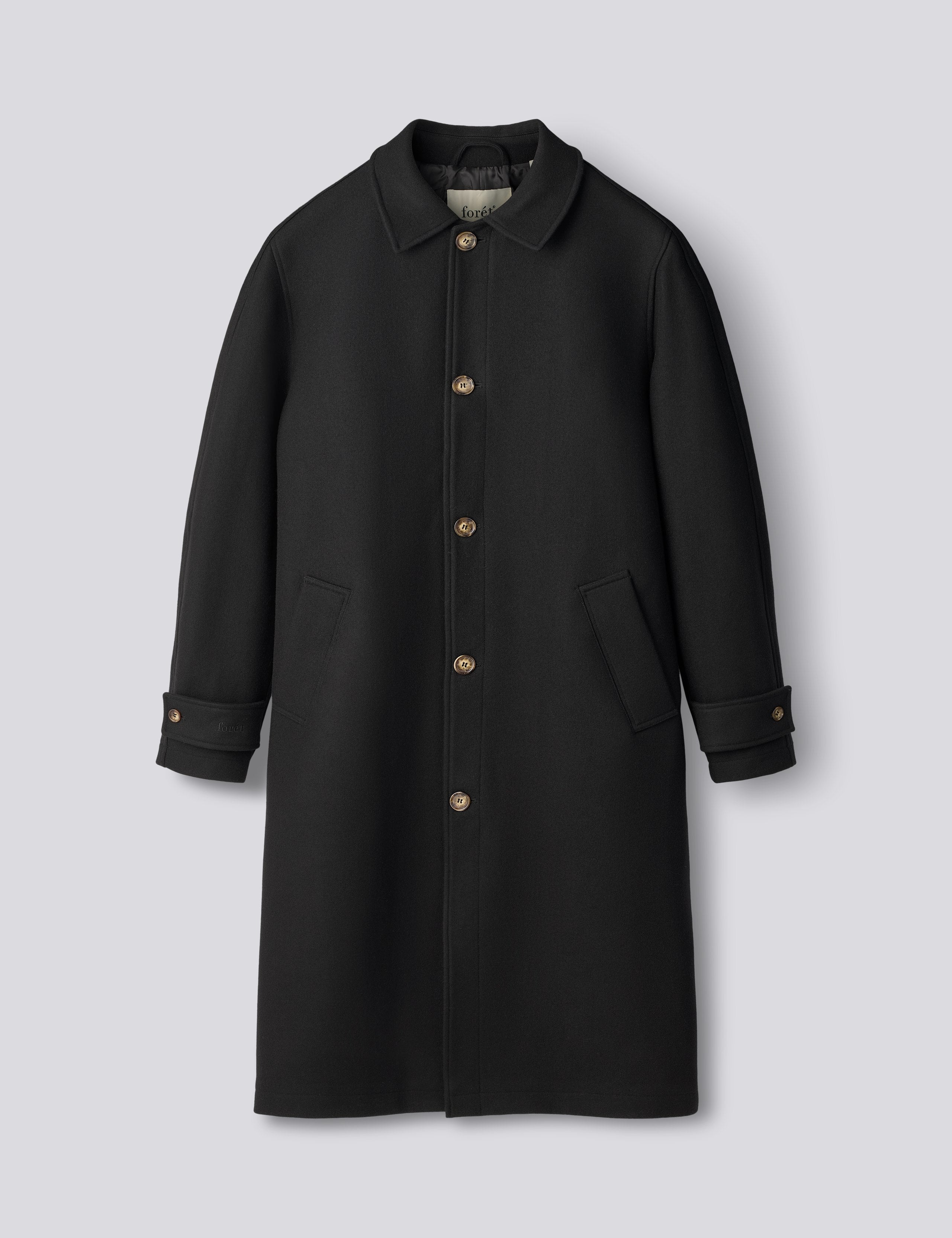 PINE WOOL COAT - BLACK – foret