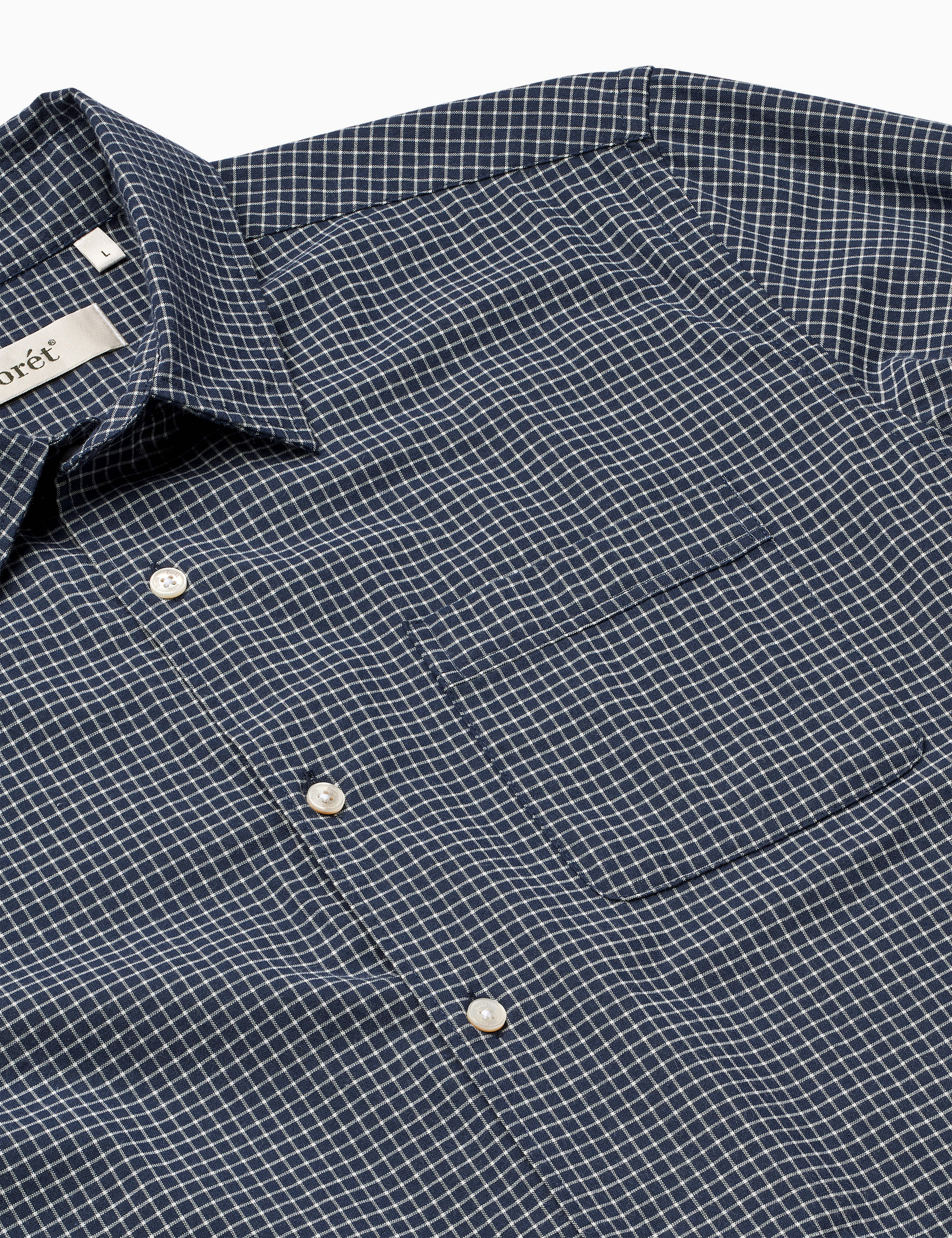 PLUTO CHECKED SHIRT - NAVY/CLOUD