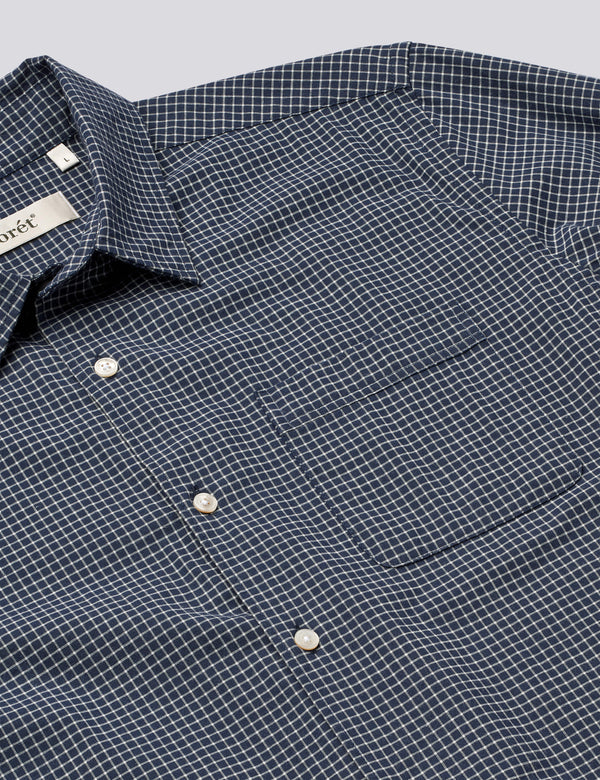 PLUTO CHECKED SHIRT - NAVY/CLOUD