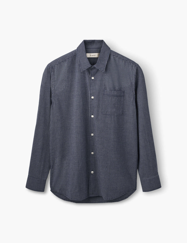 PLUTO CHECKED SHIRT - NAVY/CLOUD