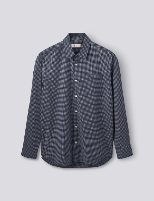 PLUTO CHECKED SHIRT - NAVY/CLOUD
