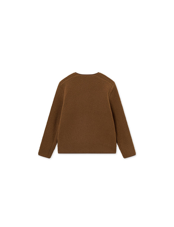 AURA SHERPA FLEECE JACKET - BROWN