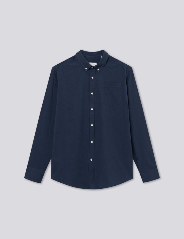 BUSH SEERSUCKER SHIRT - NAVY
