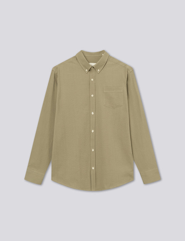 BUSH SEERSUCKER SHIRT - OLIVE