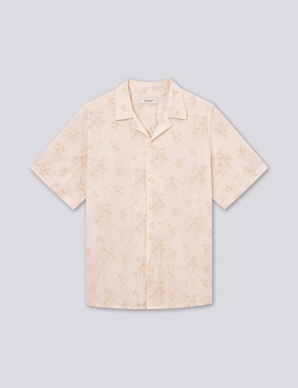 PEER FLOWER JACQUARD SS SHIRT - CLOUD