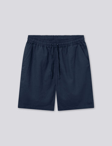 SERENE LINEN SHORTS - NAVY