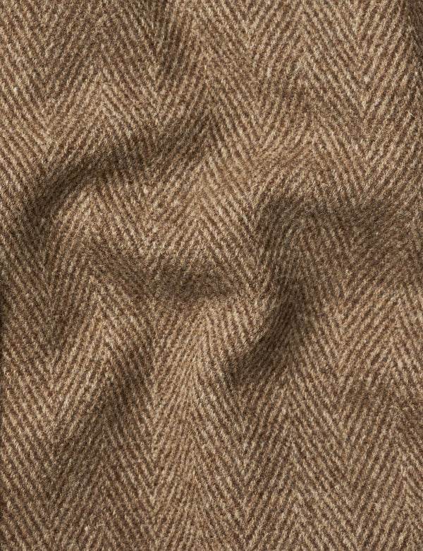 PINE WOOL COAT - BROWN HERRINGBONE
