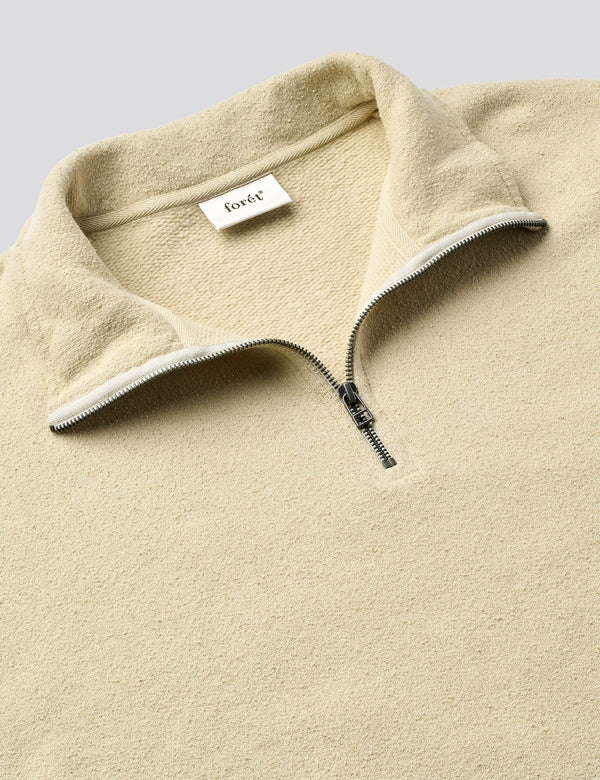 RAIN HALF ZIP SWEATSHIRT - CHALK