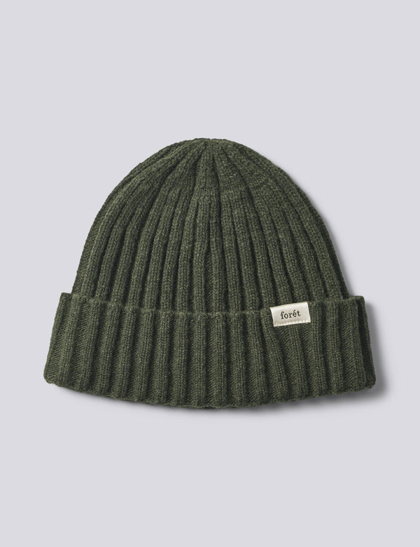 RELAX RIB LAMBSWOOL BEANIE - THYME